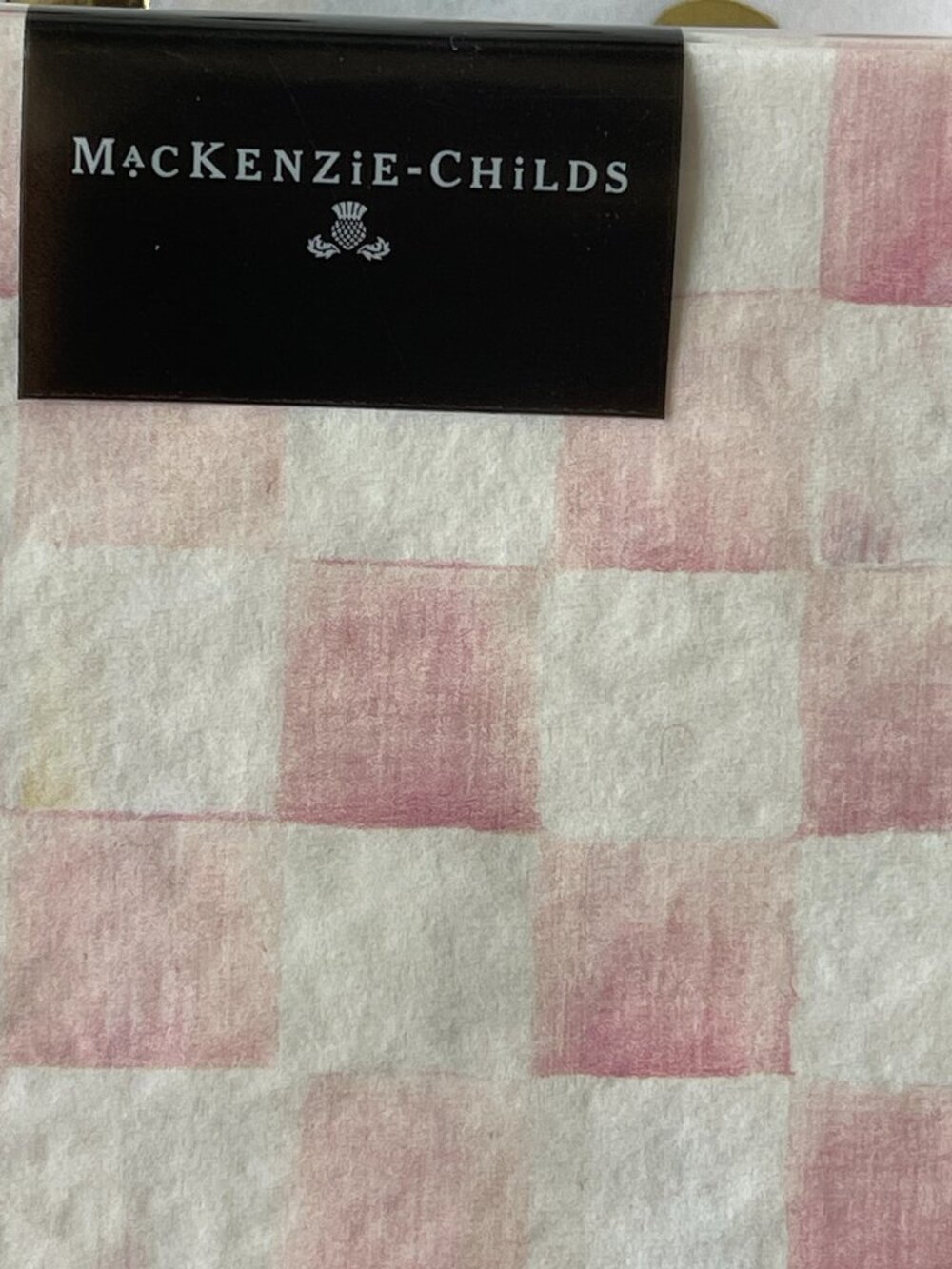 MacKenzie-Childs Rosy Check BUNDLE! Bistro Spreaders Set + Cocktail Napkins - Picture 13 of 16